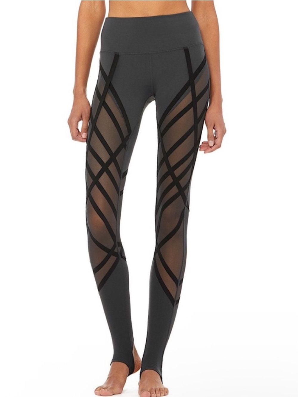 NWT Alo Yoga High-Waist Wrapped Leggings Women’s Size X-Small In Anthracite